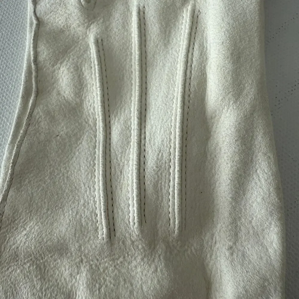 50s SMITH Vintage White Washable Doeskin Mid-forearm 4 Button Gloves 7 1/2